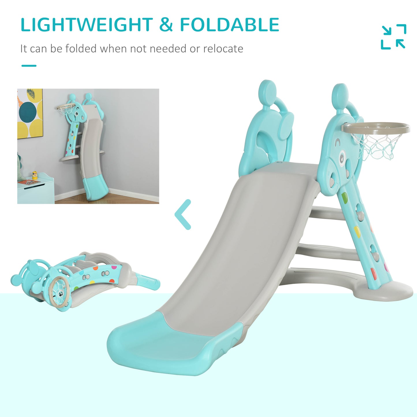 Kids Slide 2 in 1 Toddler Freestanding slide