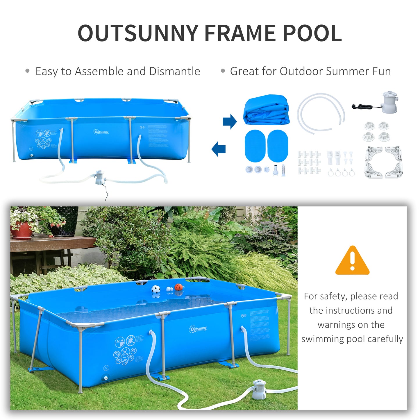 Steel Frame Pool with Filter Pump, Filter Cartridge