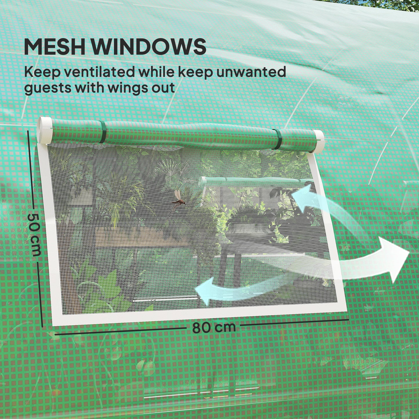 Polyethylene Upgraded Structure Walk-in Polytunnel Greenhouse, 6 x 3 m