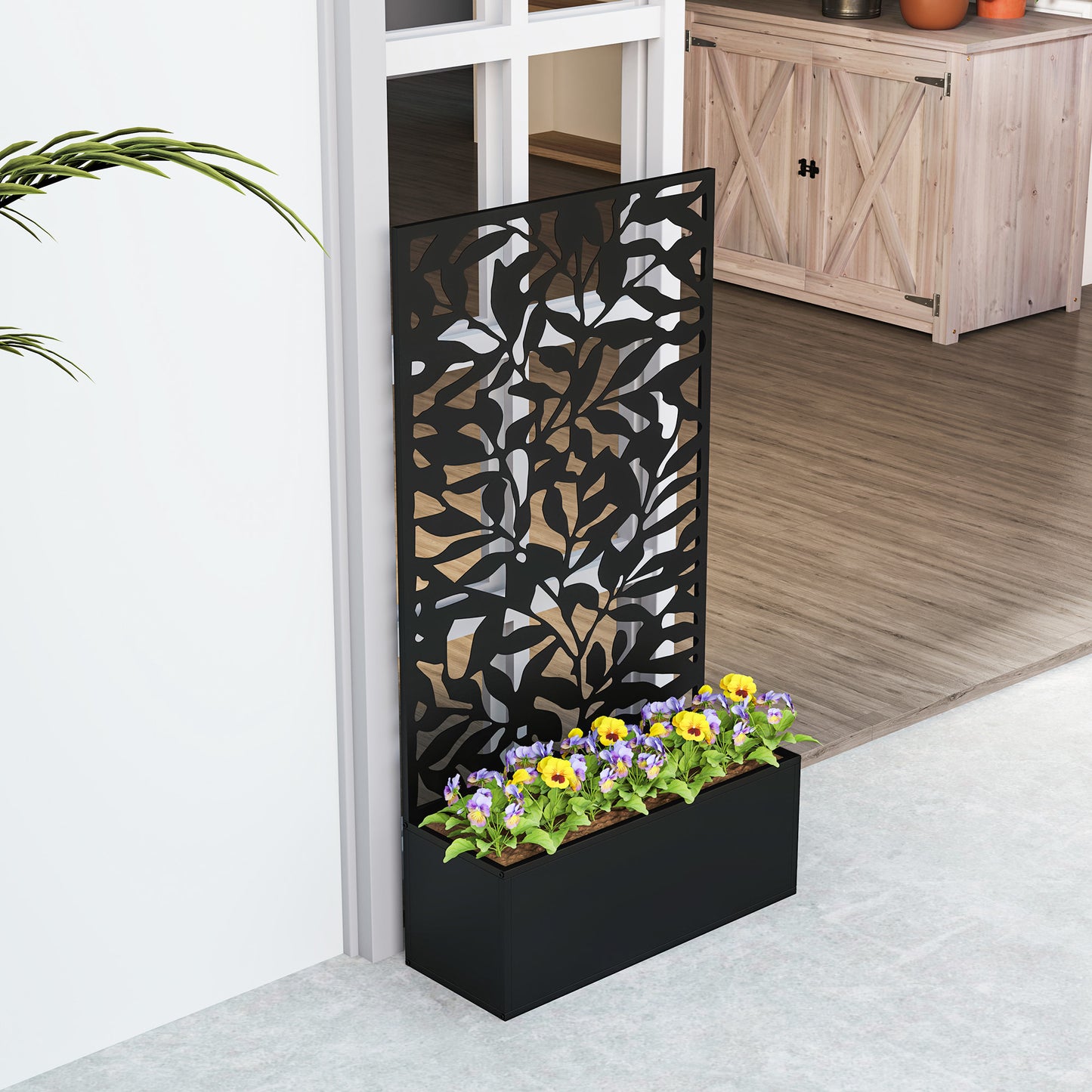 Metal Garden Bed with Trellis