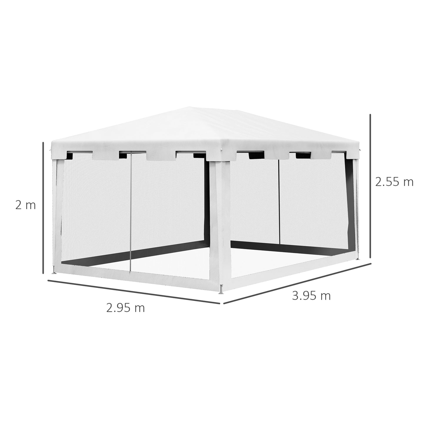 4 x 3 m Party Tent Wedding Gazebo Outdoor Waterproof PE Canopy Shade