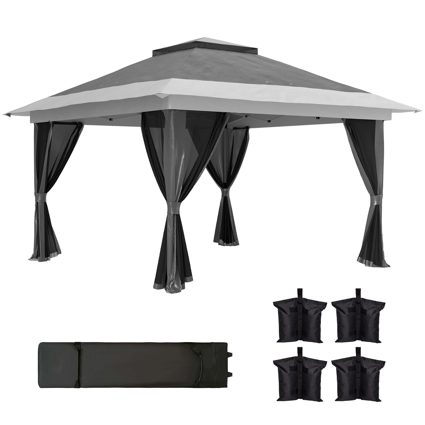 3.6 x 3.6m Pop-Up Gazebo, with Accessories
