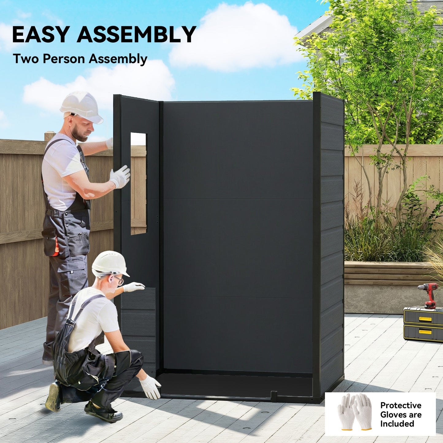 4 x 3 ft Plastic Garden Shed with Floor