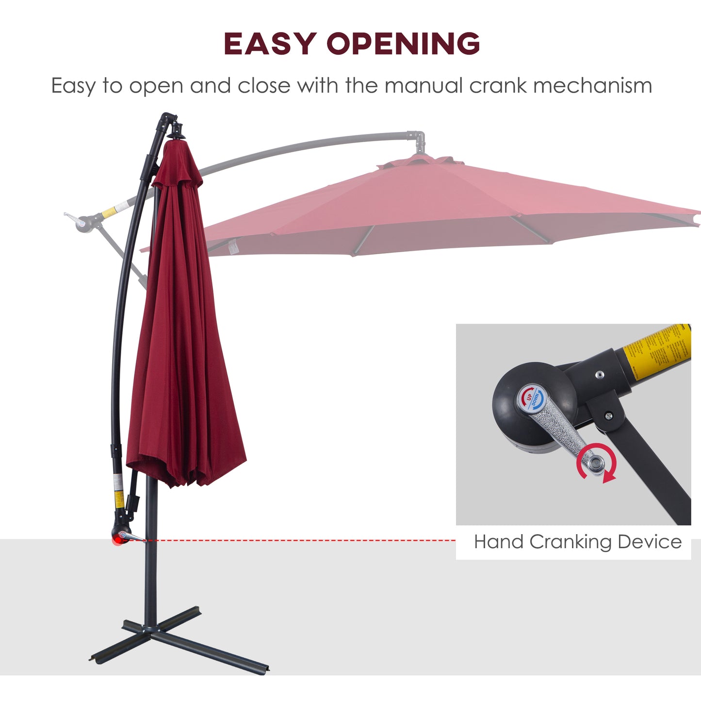 Cantilever Umbrella Parasol Hanging Banana Steel Dark Green 3M Patio