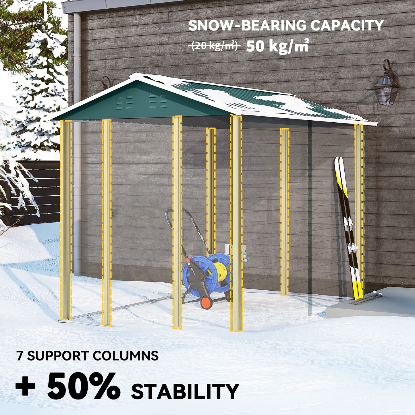9x 6FT Metal Outdoor Garden Shed
