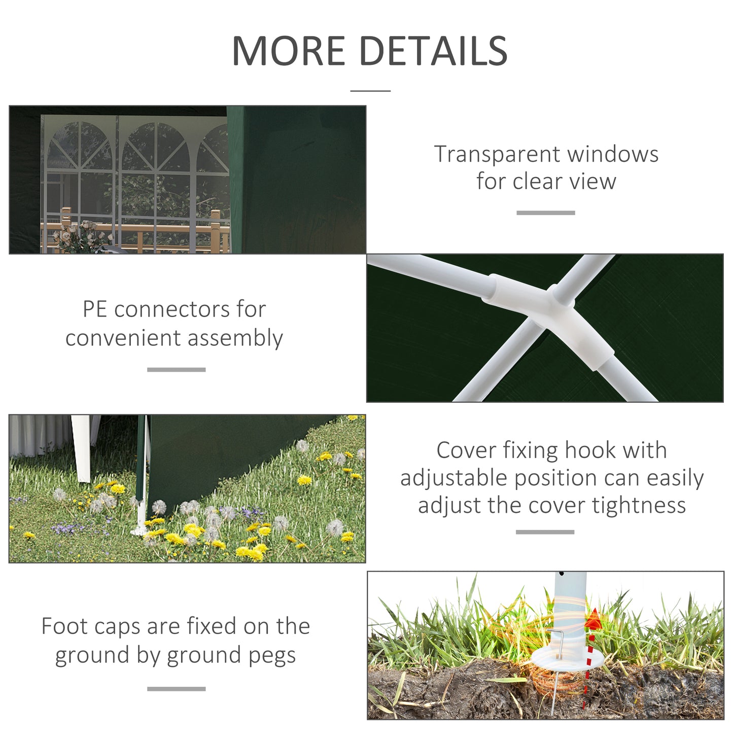 6x3 m Party Tent Gazebo Marquee Outdoor Patio Canopy Shelter