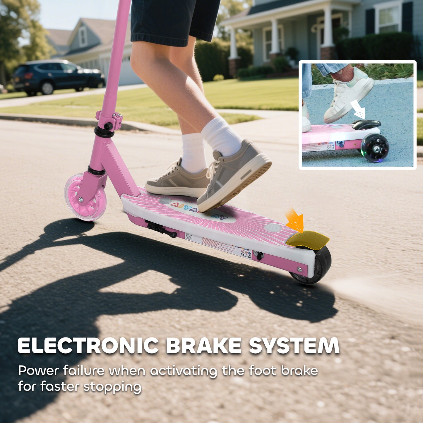 Electric Scooter for Kids Aged 4-7 Years, with Flashing LED Lights