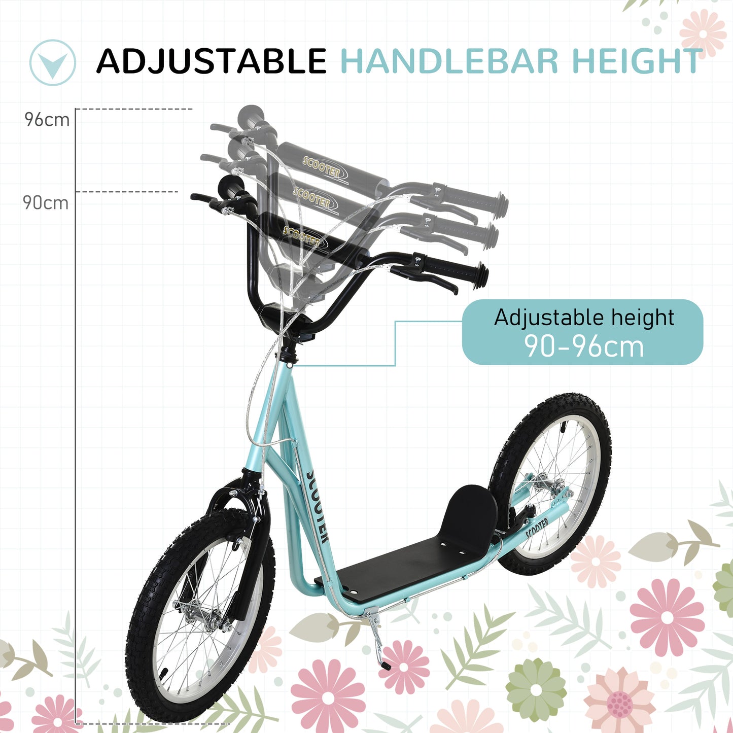Kick Scooters for Kids with Adjustable Height, Anti-Slip Deck