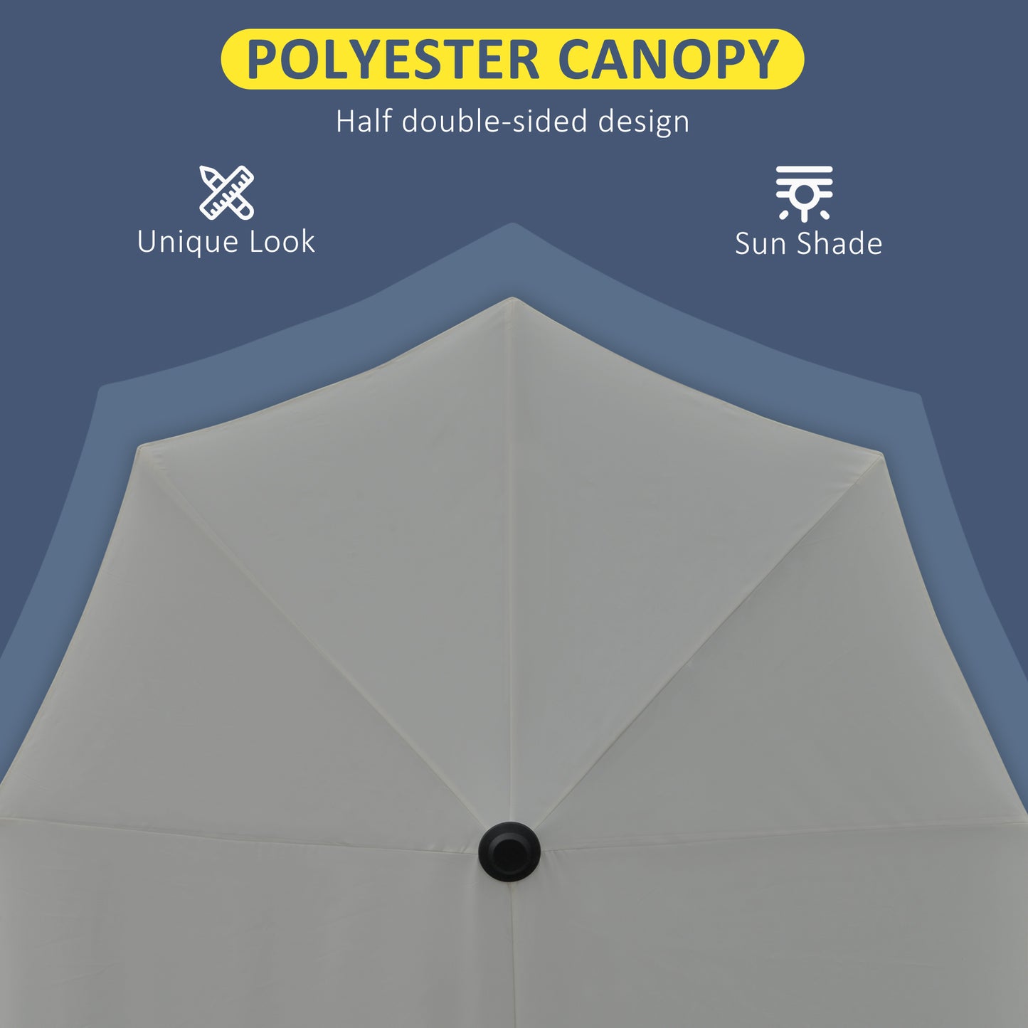 2m Half Parasol Market Umbrella Garden Balcony Parasol