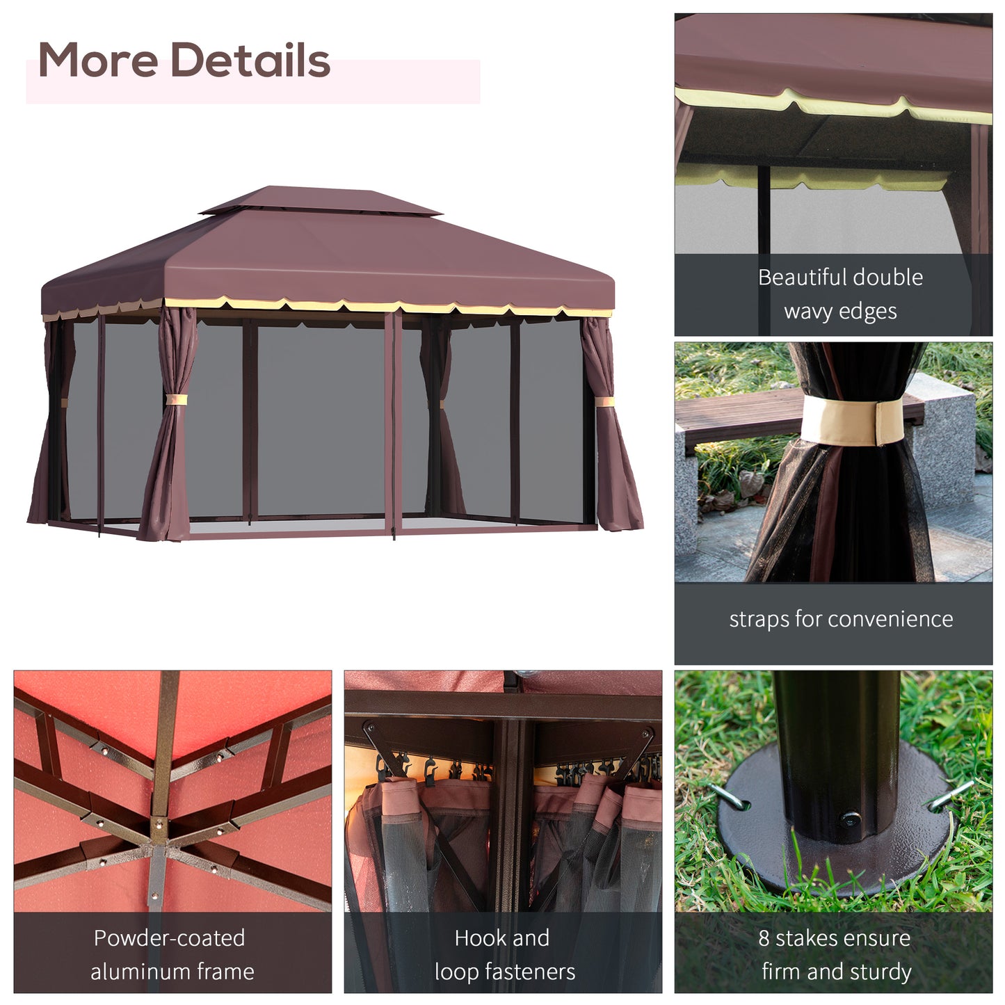 3 x 4m Aluminium Garden Gazebo