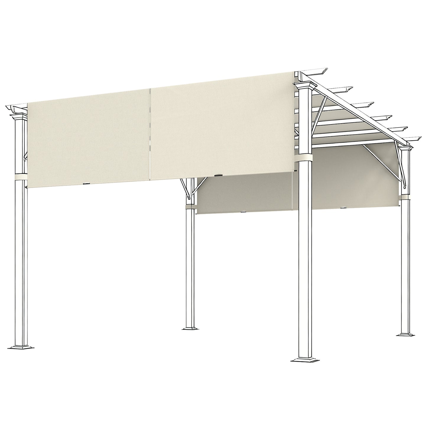 2 Pcs UV Protection Pergola Replacement Canopy, Pergola Shade Cover