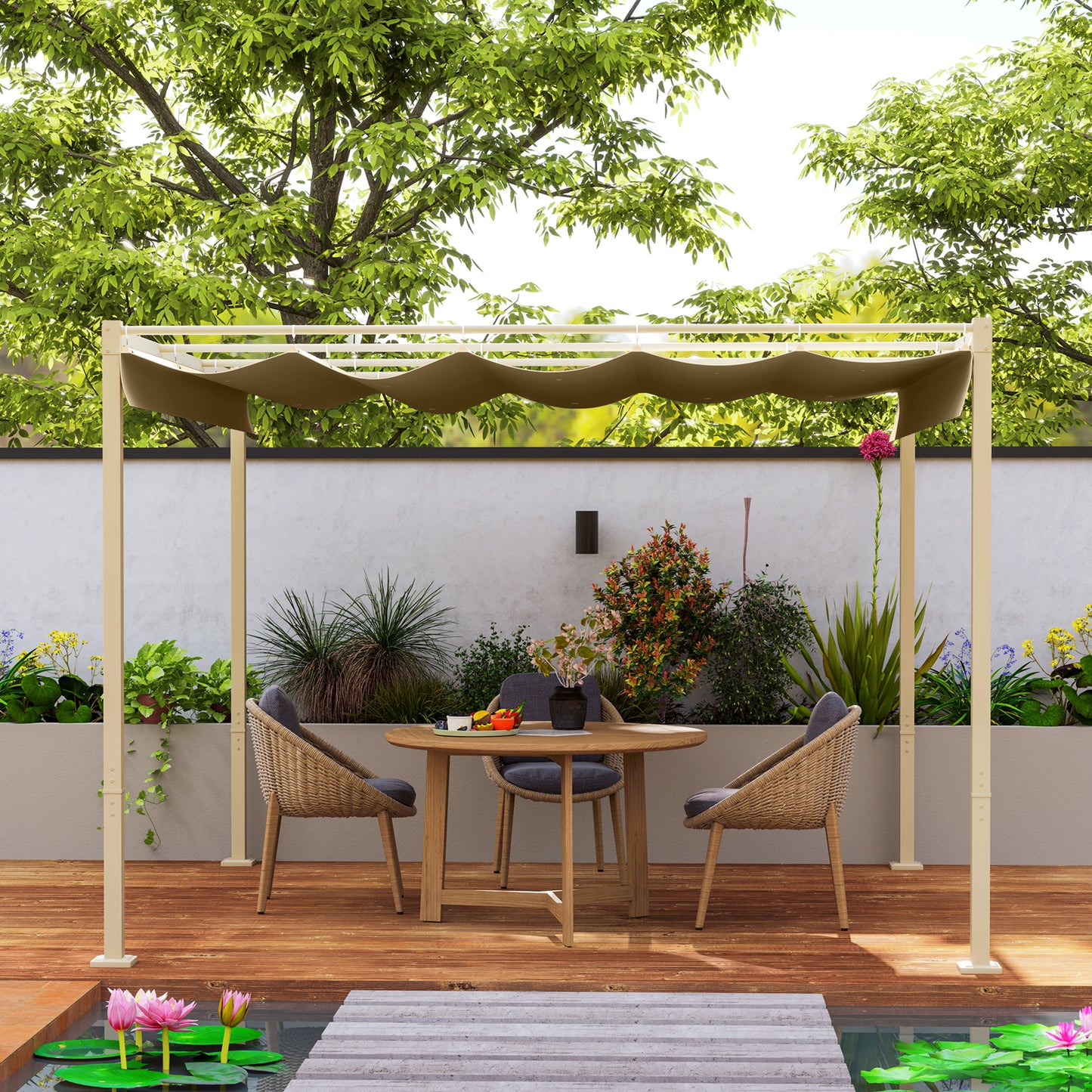3 x 3m Retractable Roof Metal Pergola