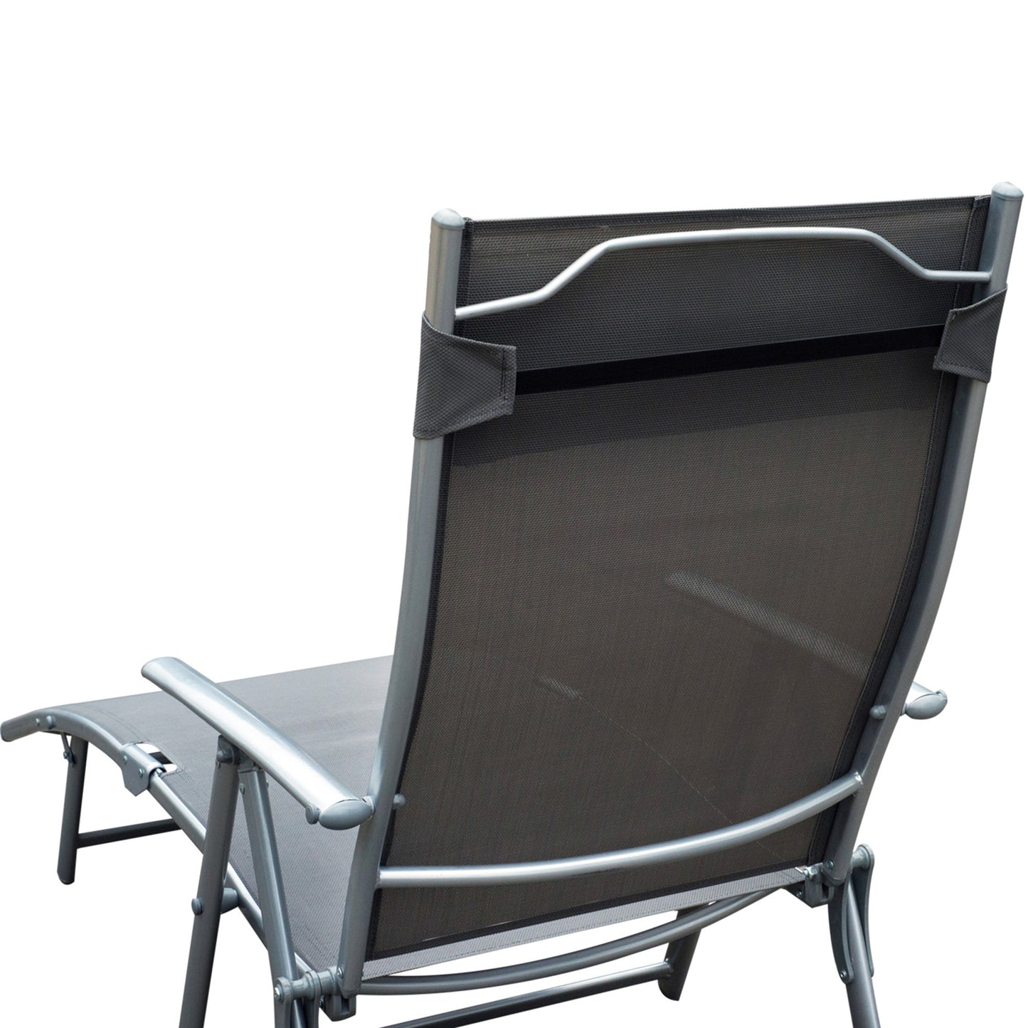 Sun Lounger Steel Frame Outdoor Folding Chaise Texteline Lounge (1)