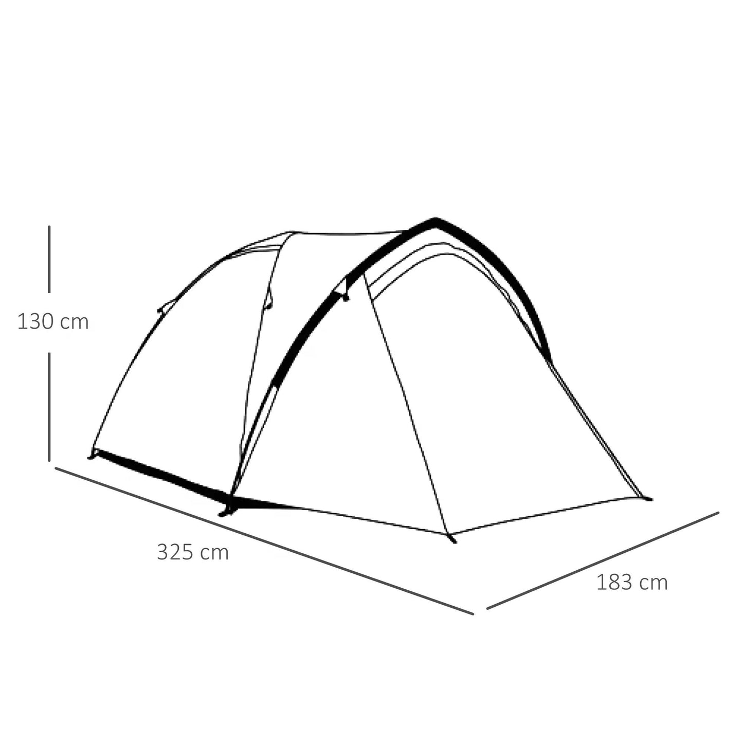 Dome Tent for 3-4 Person Family Tent with Large Windows Waterproof