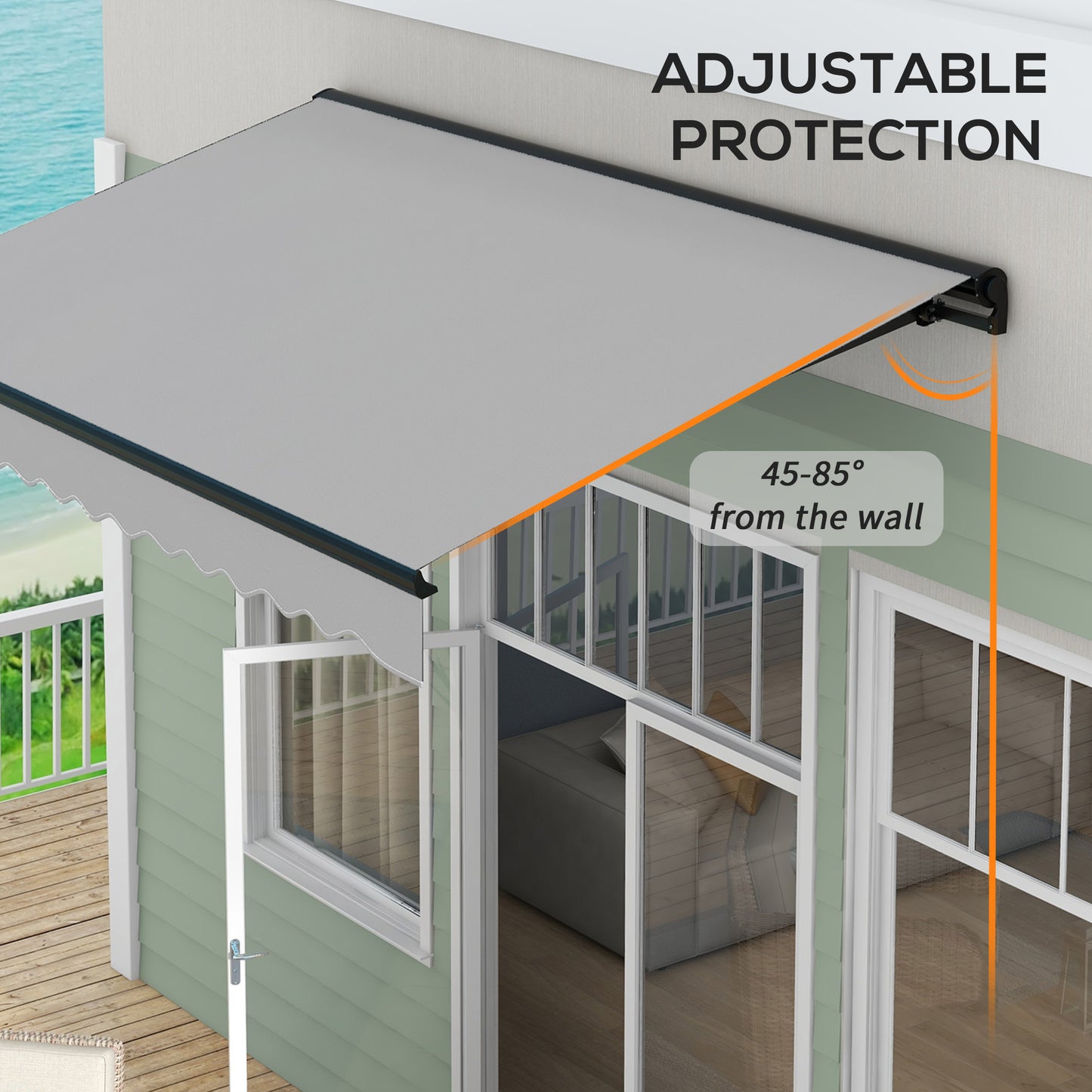 Electric Awning with Aluminium Frame and Remote Control, 3 x 2m