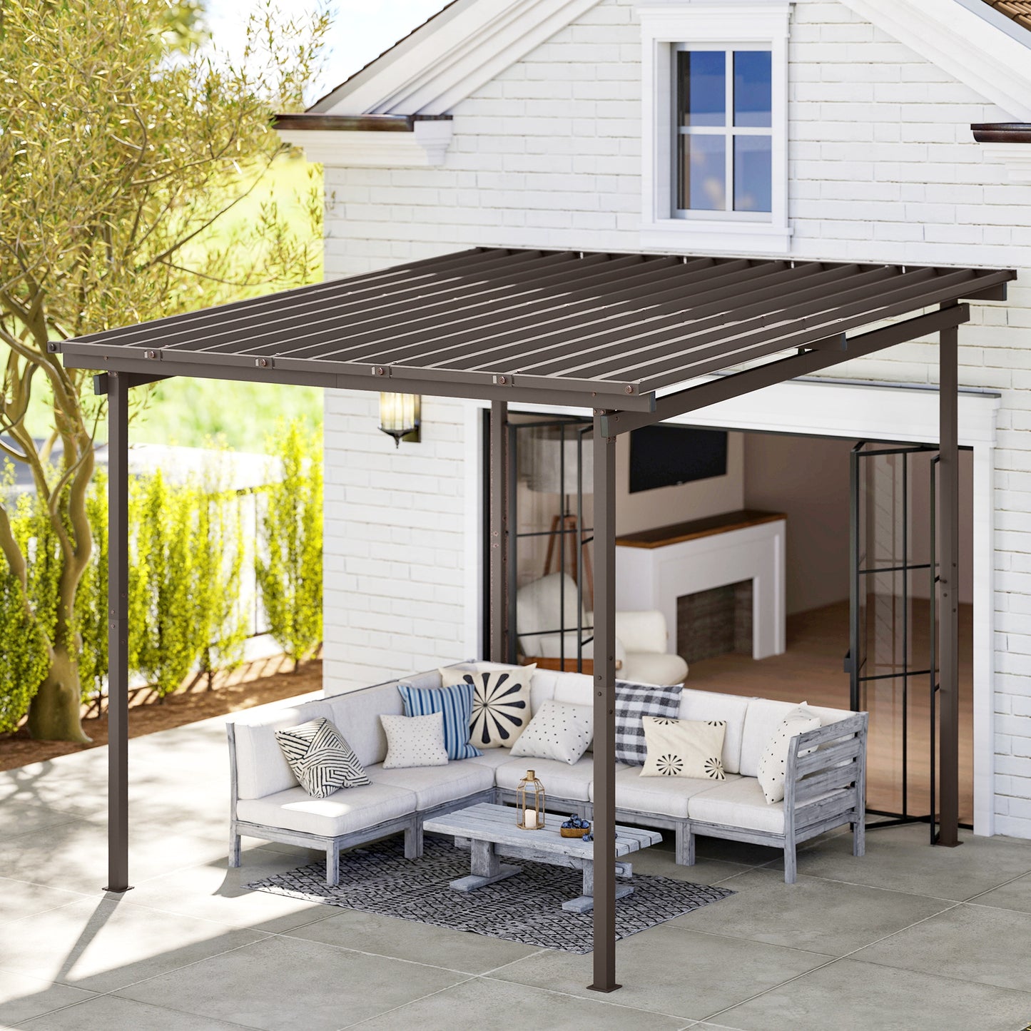 3 x 3(m) Garden Pergola with Waterproof Metal Roof