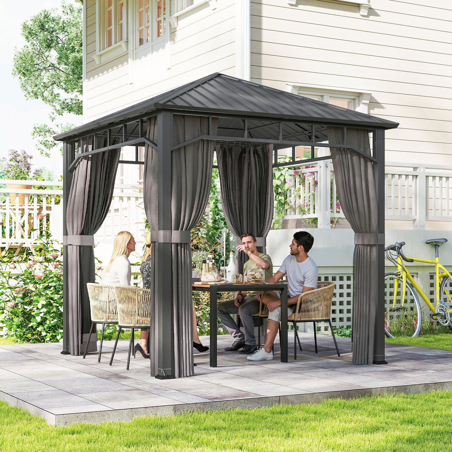 2.5 x 2.5 m Hardtop Gazebo with Galvanised Steel Roof