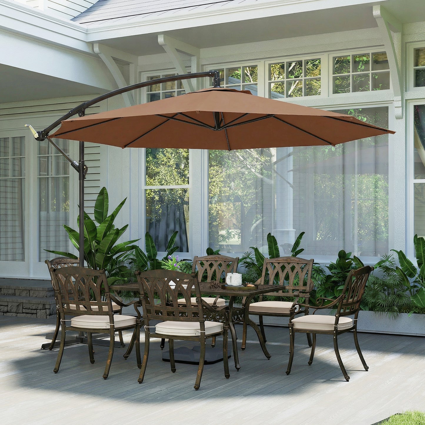 3 m Overhanging Cantilever Parasol, with Cross Base