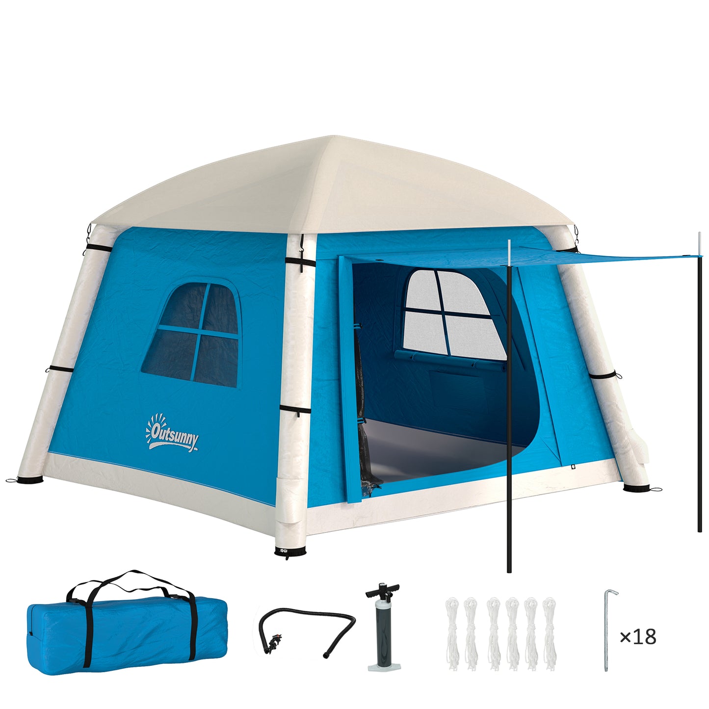 Inflatable Camping Tent w/ Hand Pump