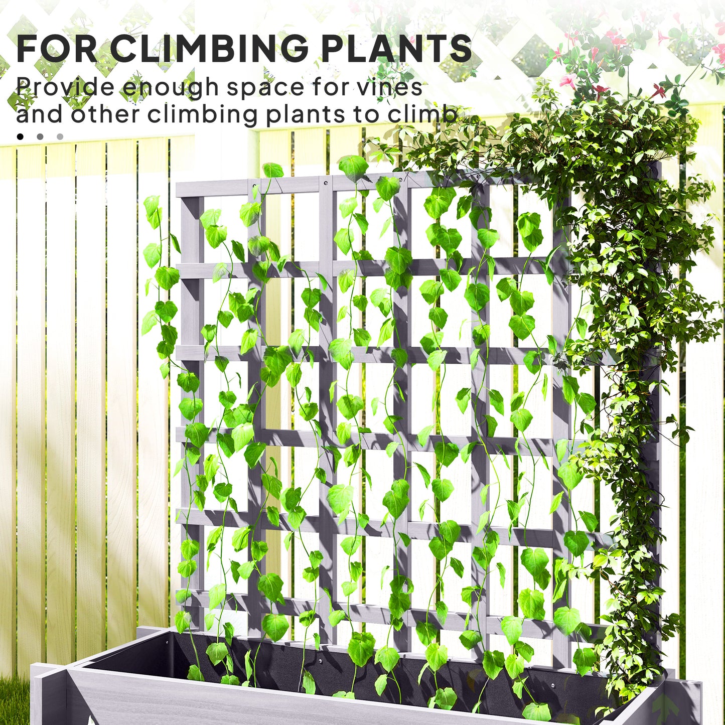 3 Tier Garden Planters with Trellis for Vine Climbing (1)