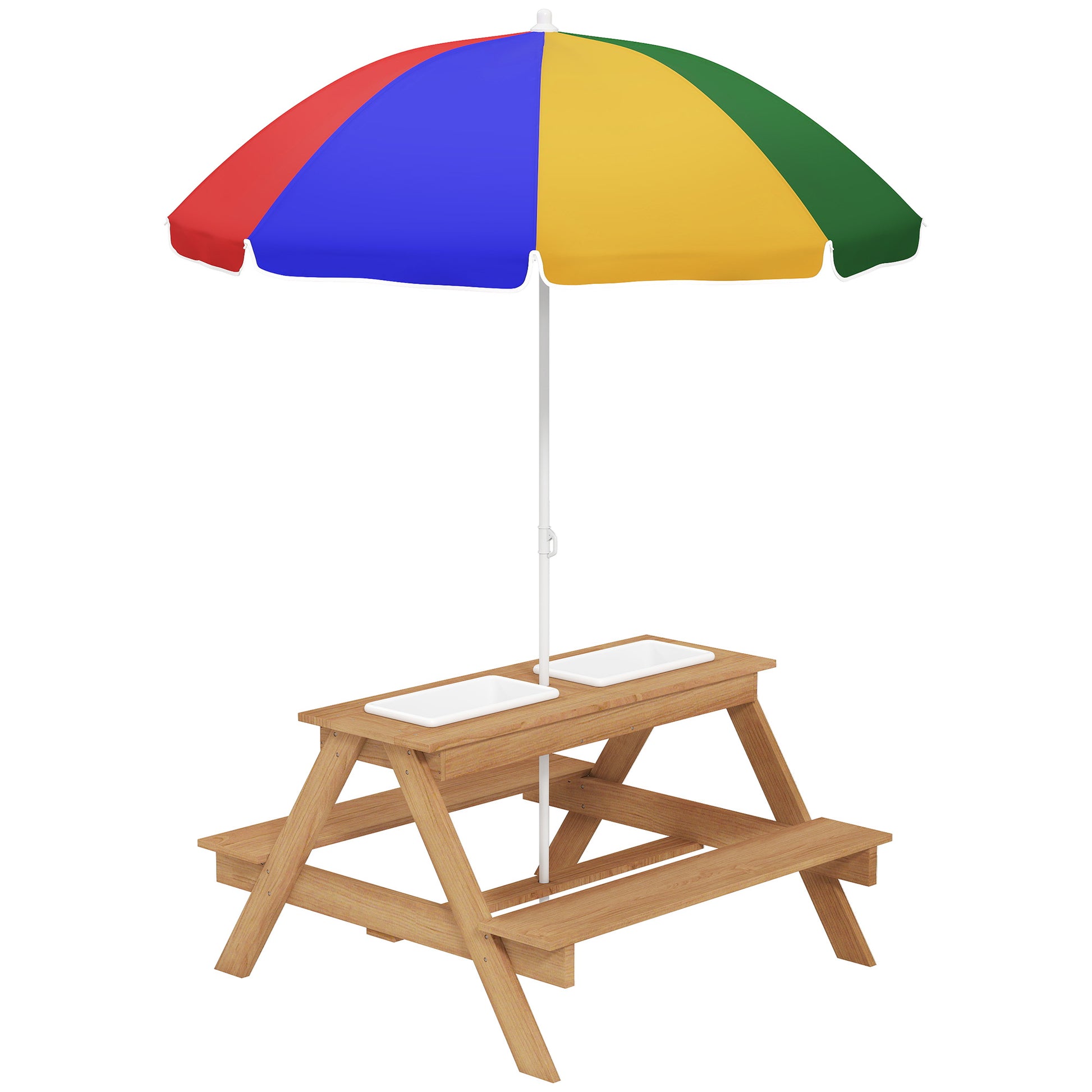 Kids Picnic Table, Sand and Water Table with Wooden Benches