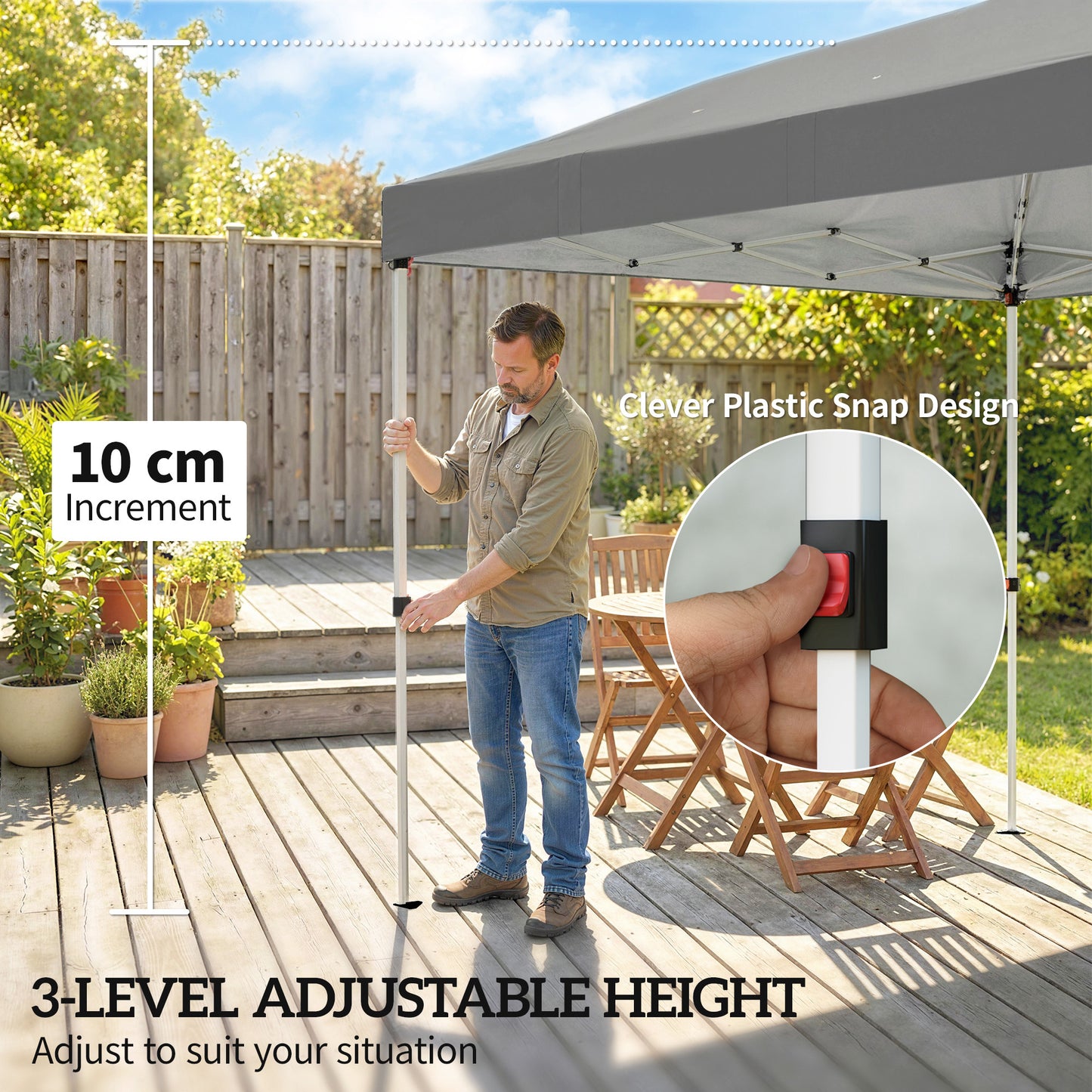 3 x 6 m Pop Up Canopy with UV50+ Protection Garden Gazebo