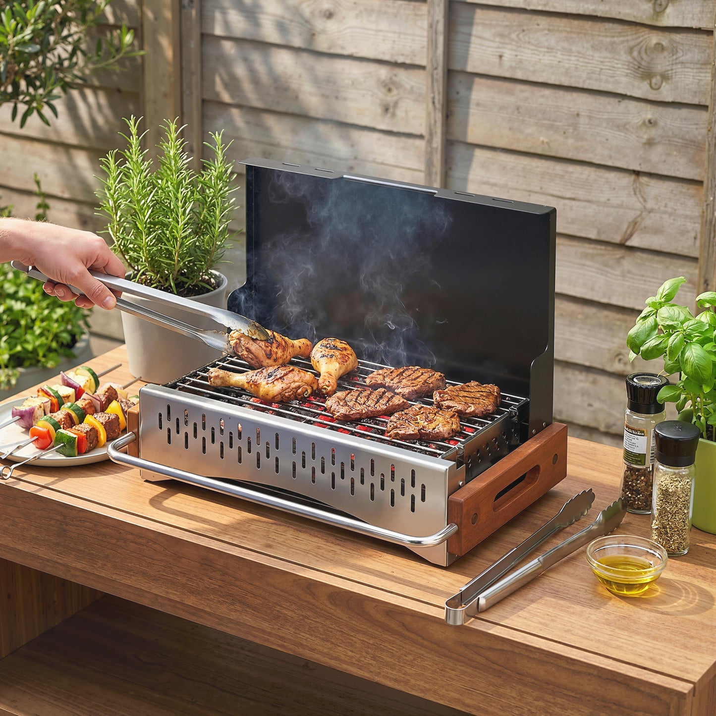 Portable BBQ Grill, Folding Charcoal Barbecue Grill