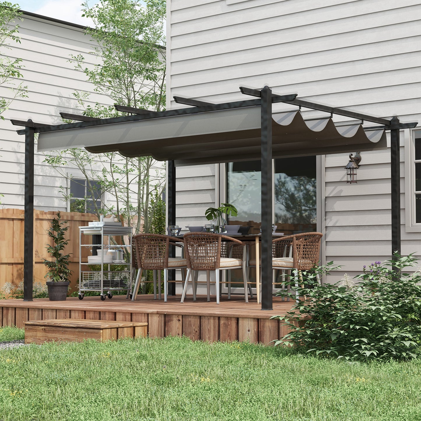 4 x 3(m) Aluminium Pergola with Retractable Roof
