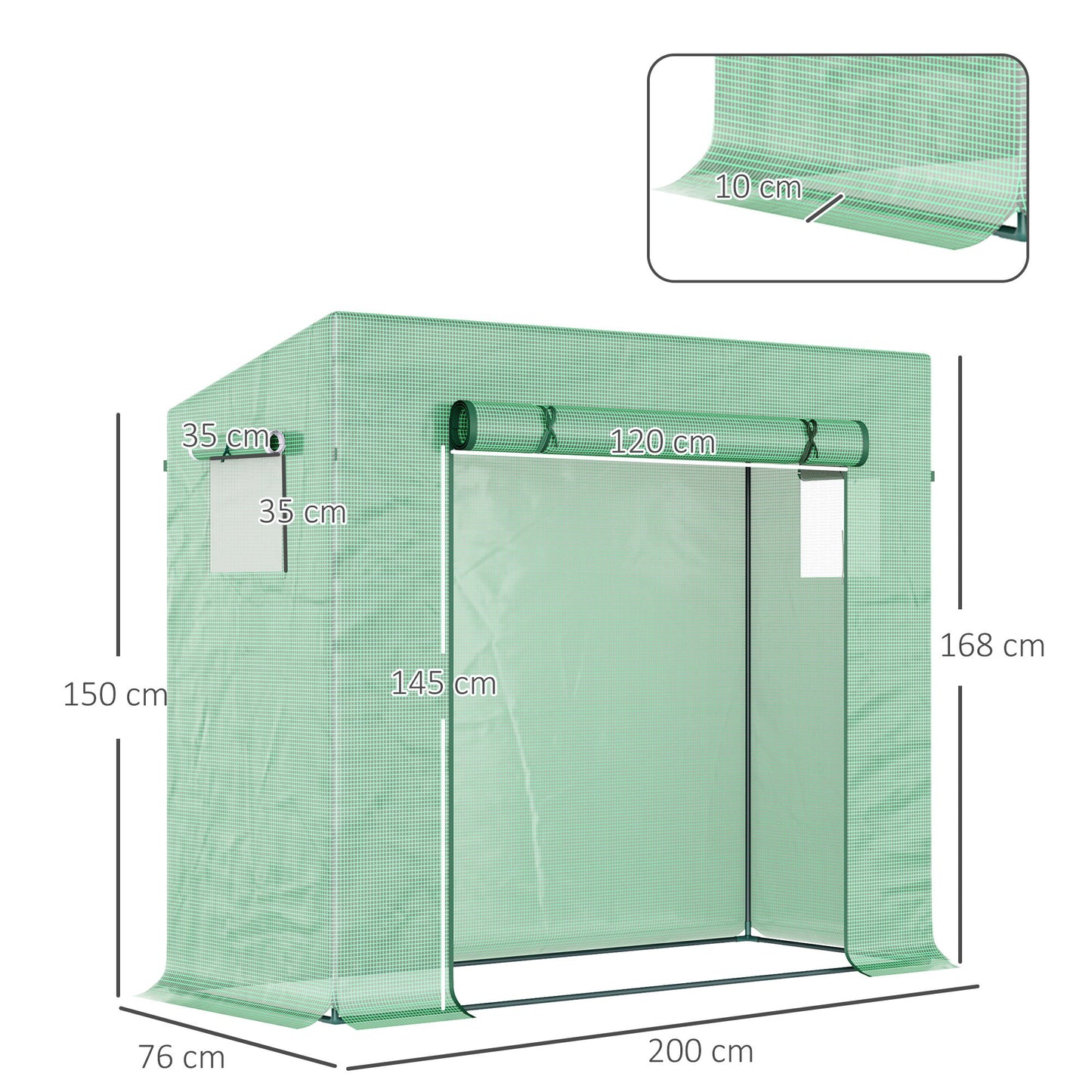 Small Walk-in Garden Greenhouse with Steel Frame