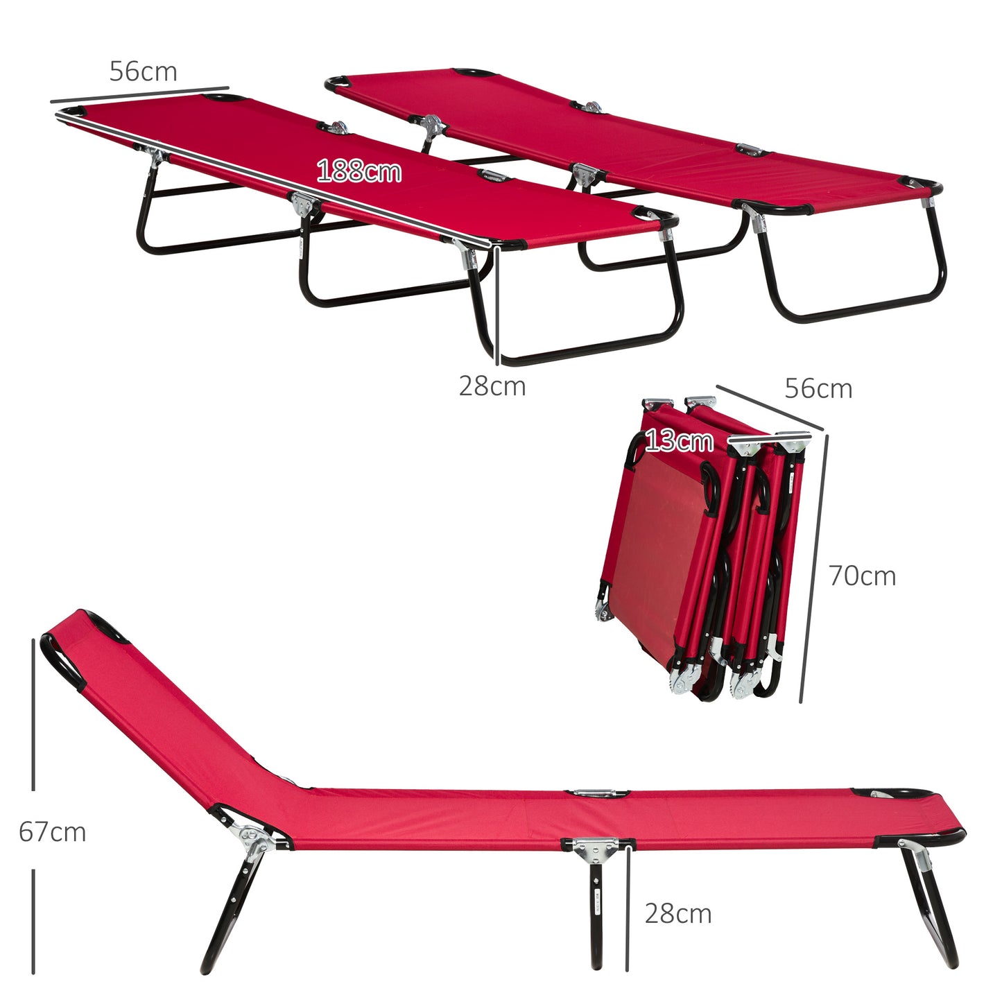 Set of Two Folding Sun Loungers (1)