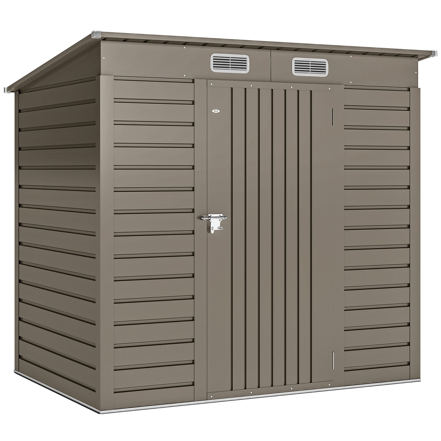 4 x 6ft Galvanised Metal Garden Shed, with Locking Door