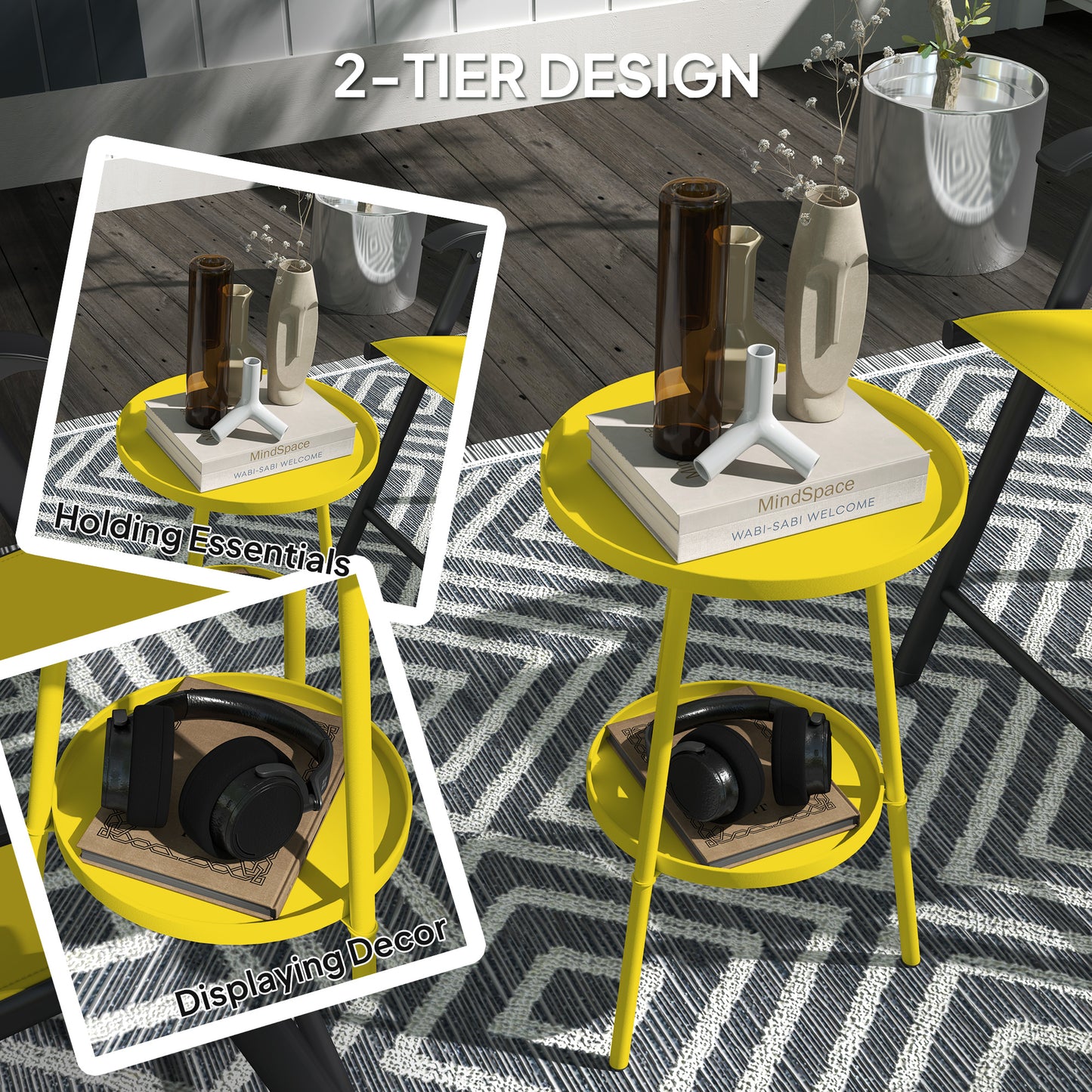 Two-Tier Metal Garden Table