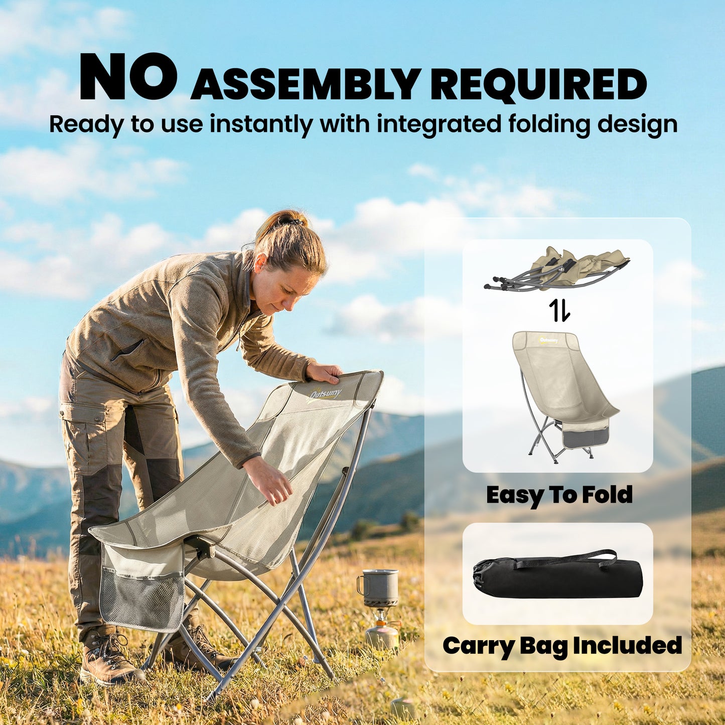 Camping Chair for Adults Heavy Duty Folding Camp Chair