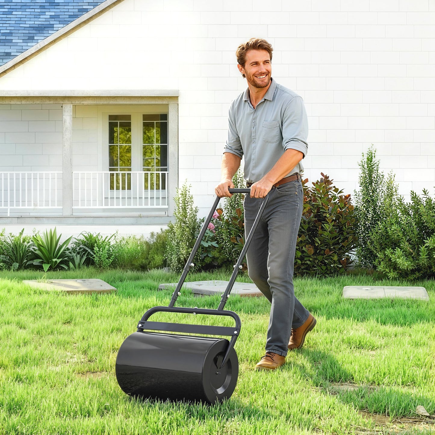 38L Fillable Cylinder Steel Lawn Roller
