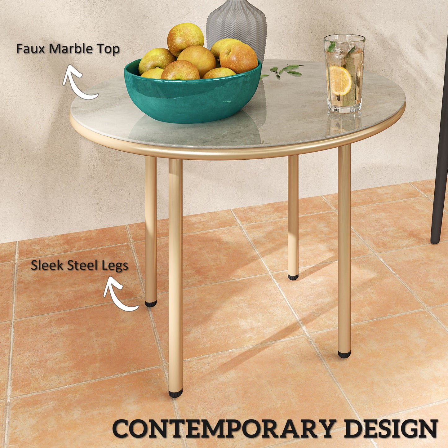 Round Coffee Table, Modern End Side Table