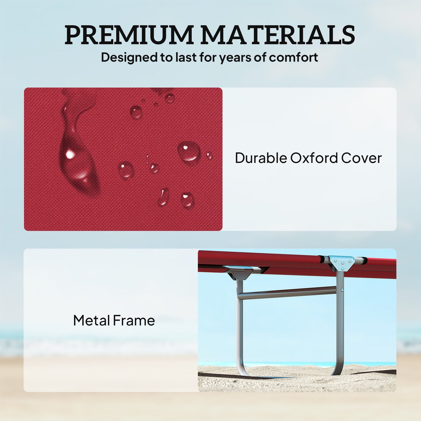 Outdoor Foldable Sun Lounger Set of 2