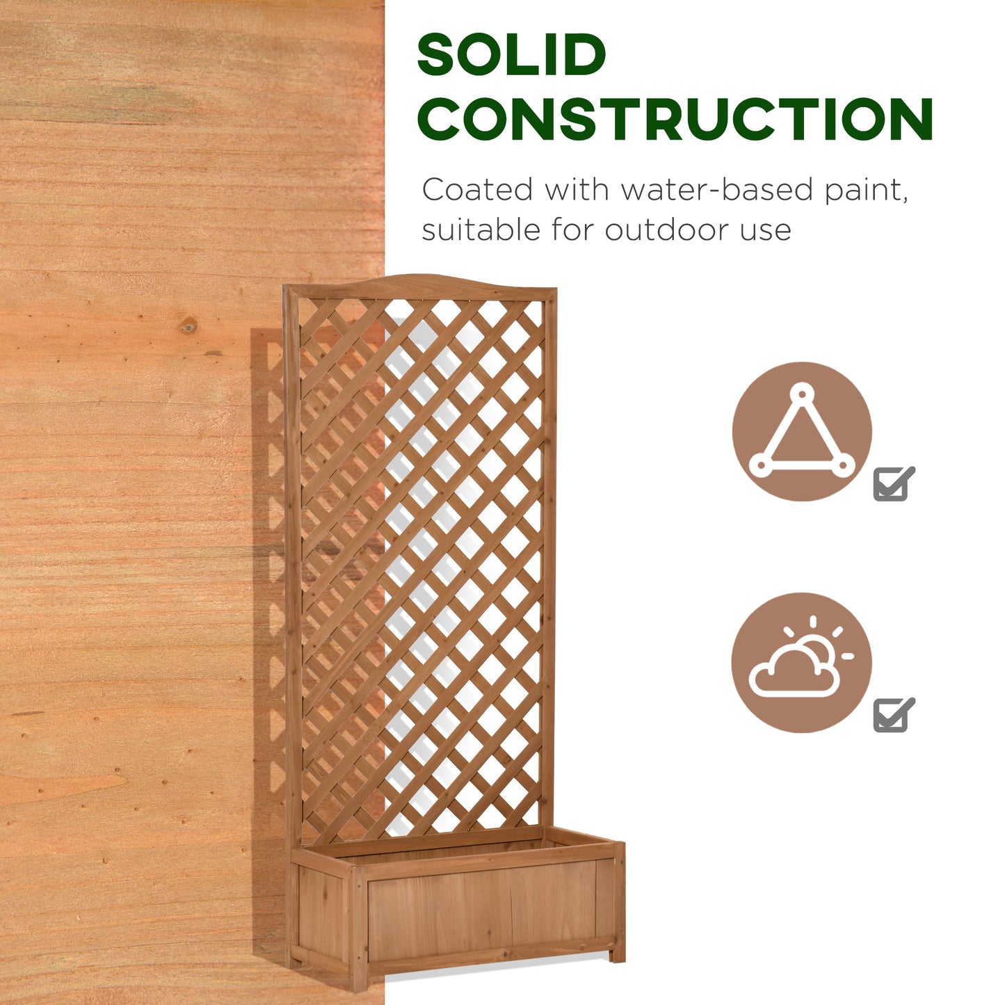 53L Garden Wooden Planter Box