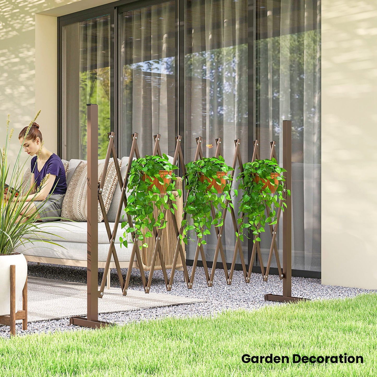 Expanding Trellis Fence, Freestanding Movable Fence