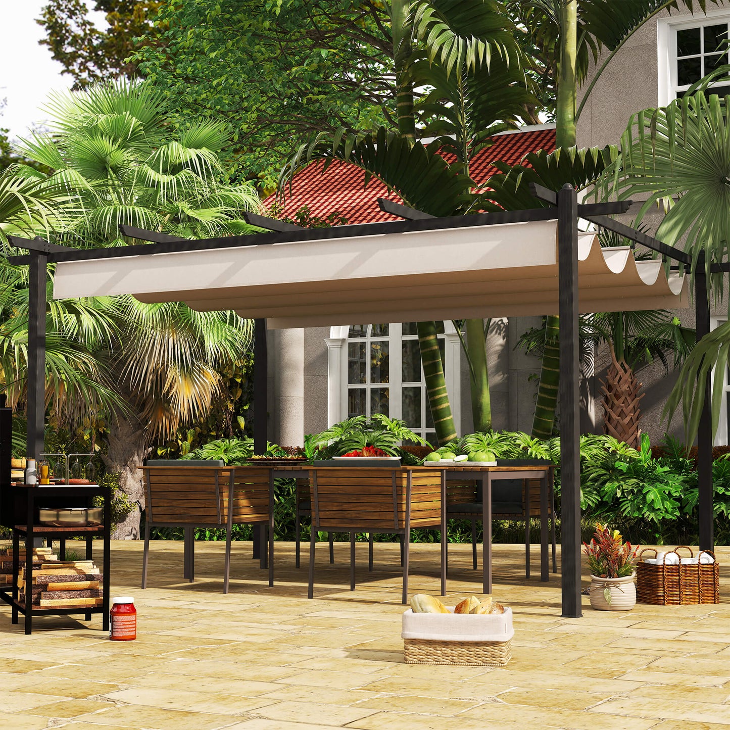 4 x 3(m) Aluminium Pergola with Retractable Roof