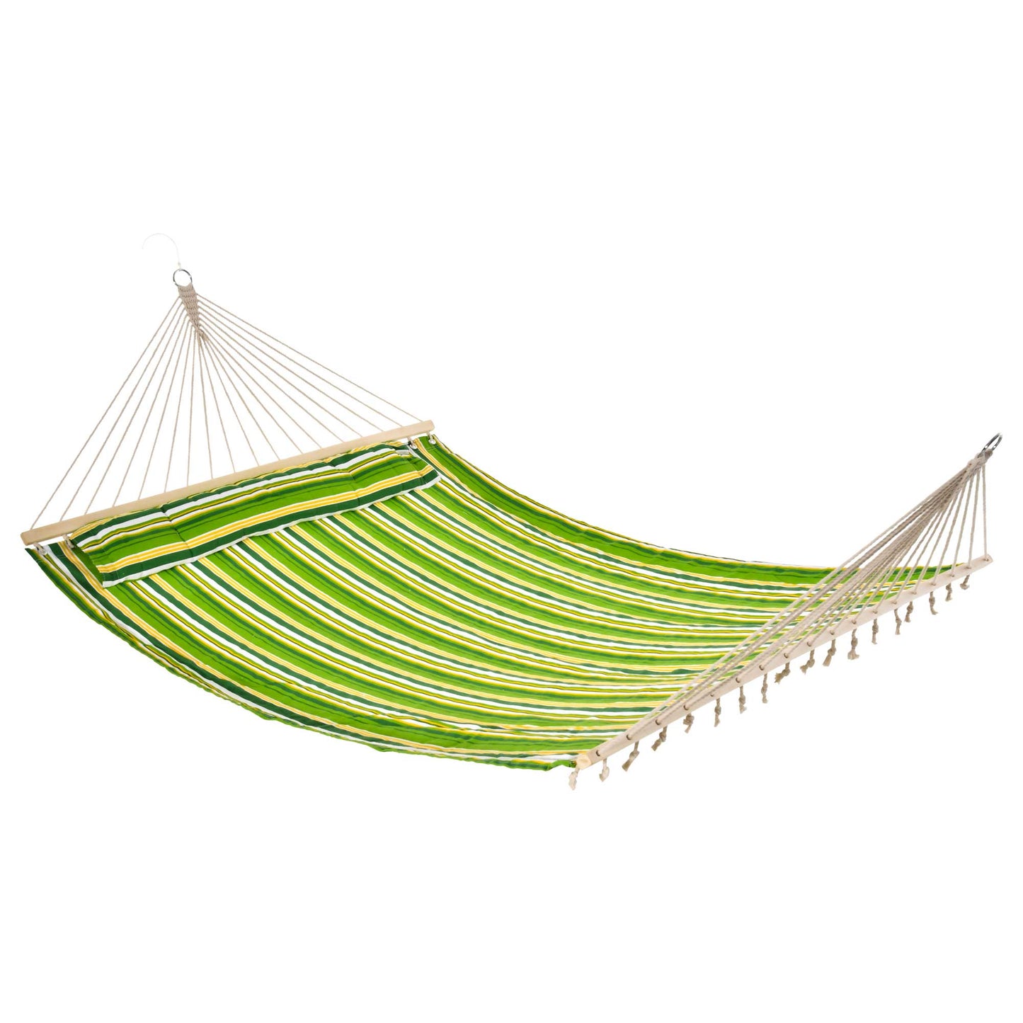 Double Cotton Hammock Camping Swing Outdoor Garden Beach Stripe