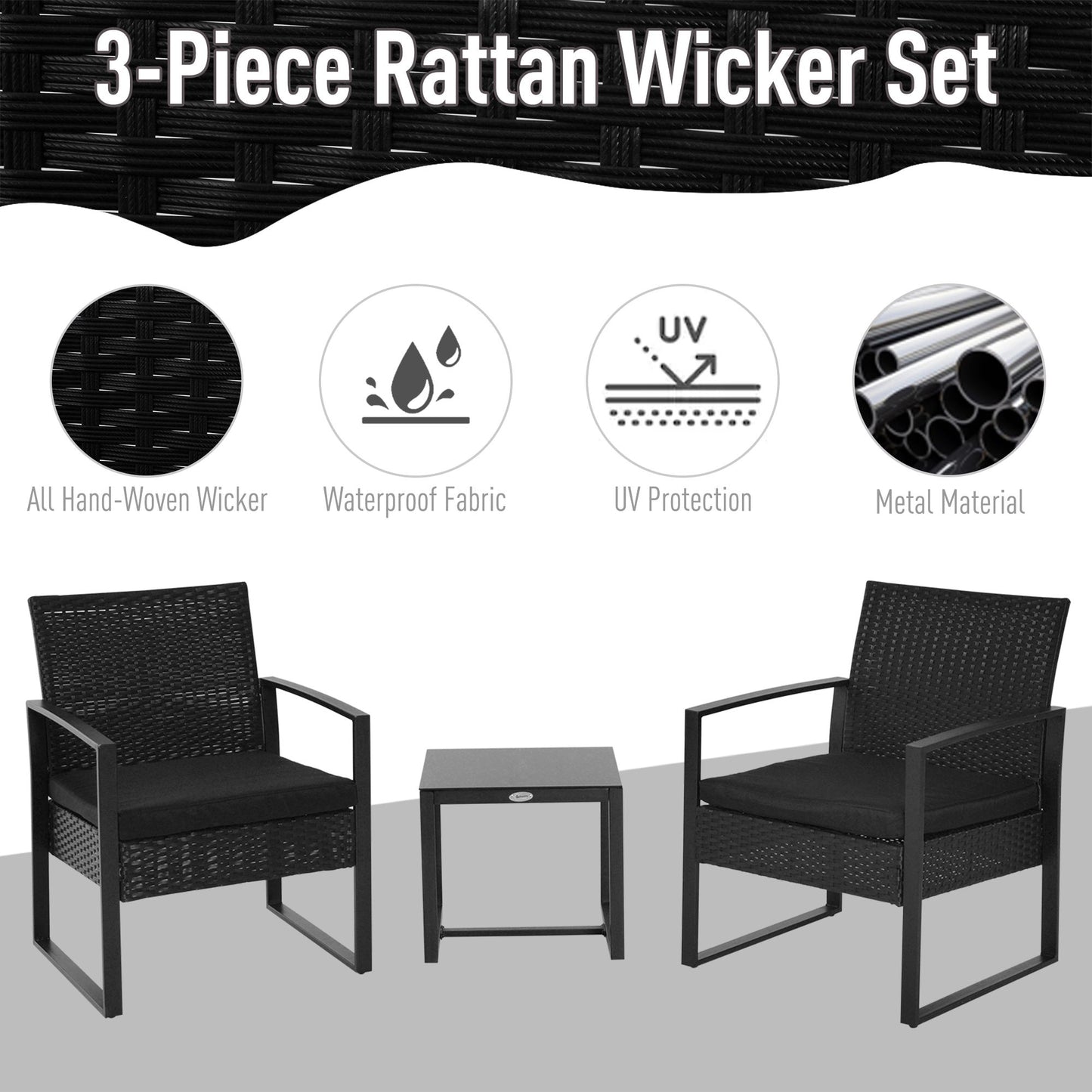 2 Seater Rattan Coffee Set