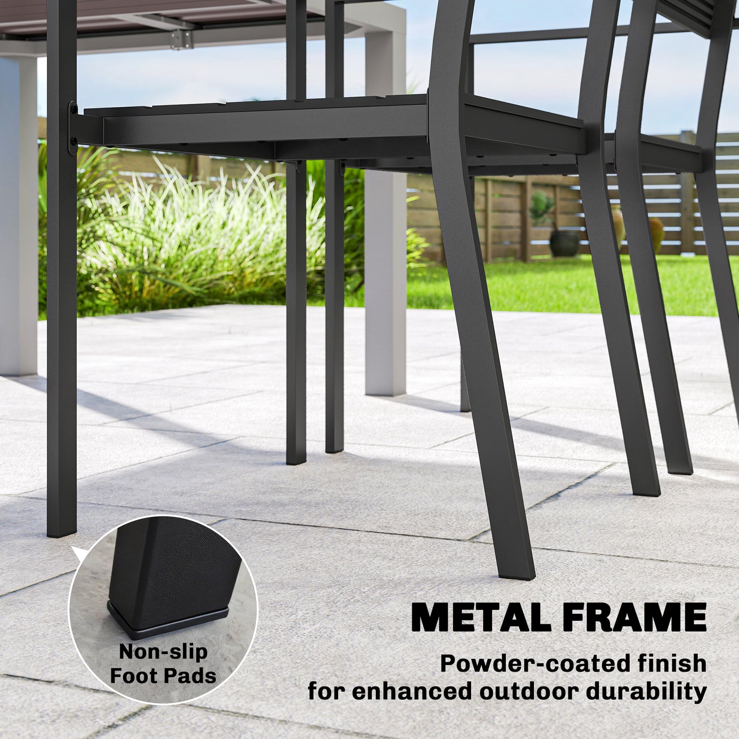 Stackable Garden Chairs Set of 4
