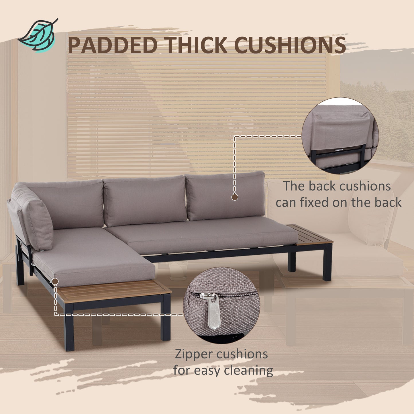 3 Pieces Garden Furniture Set