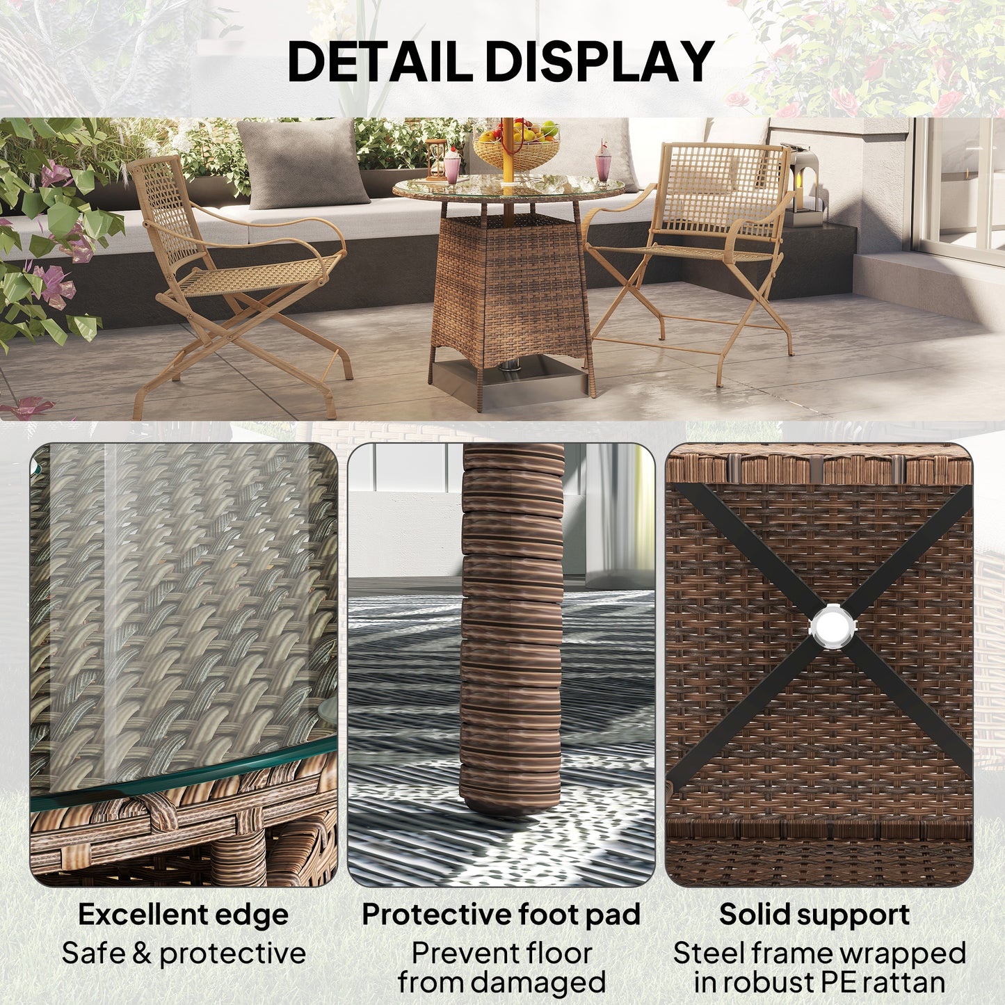 Wicker Garden Rattan Table