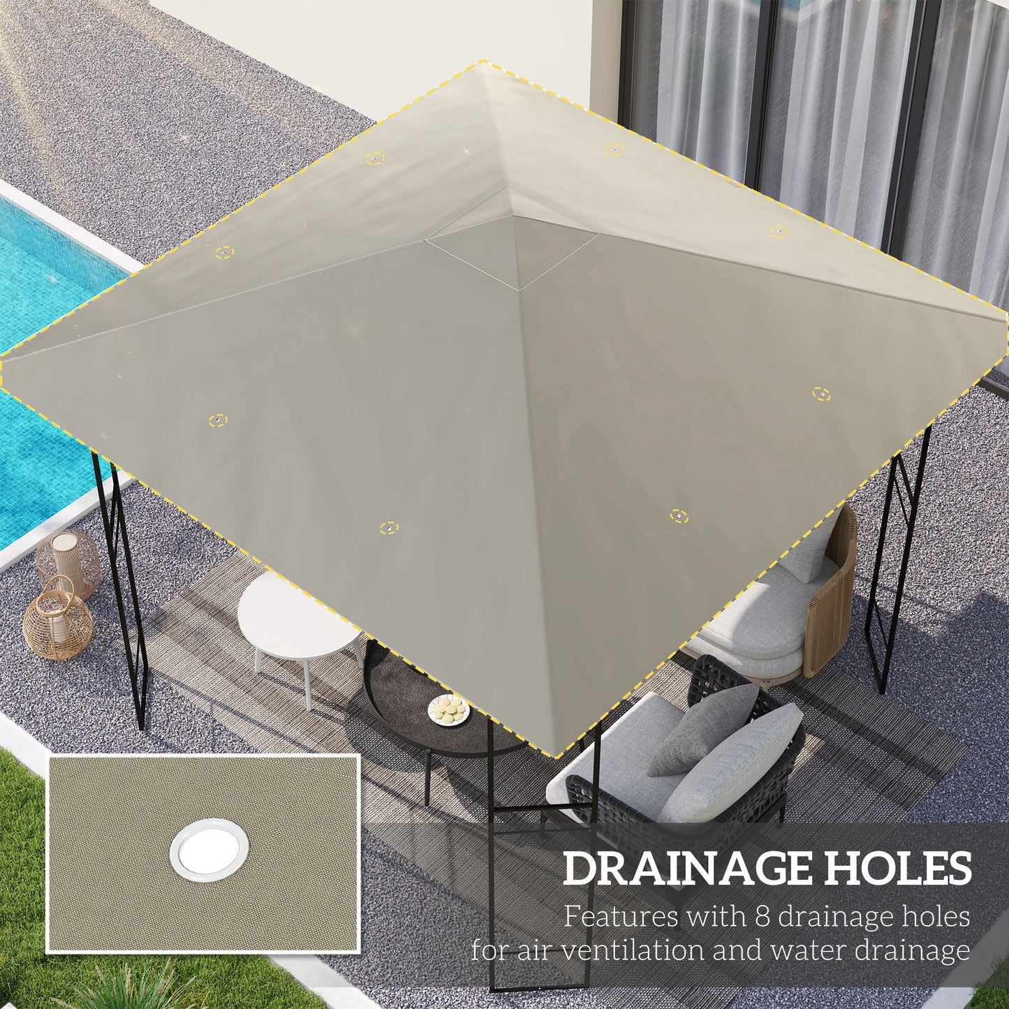 3 x 3(m) Gazebo Canopy Replacement, for 01-0867