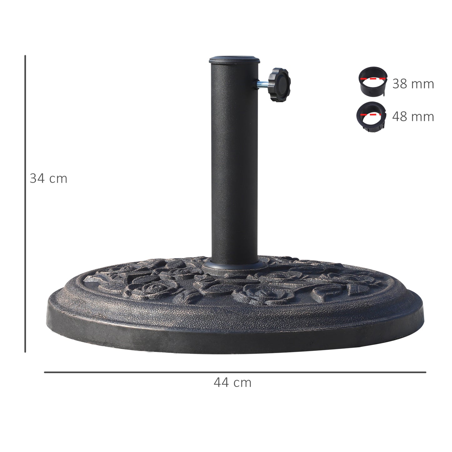 12kg Garden Parasol Base, Round Resin Sun Umbrella Base