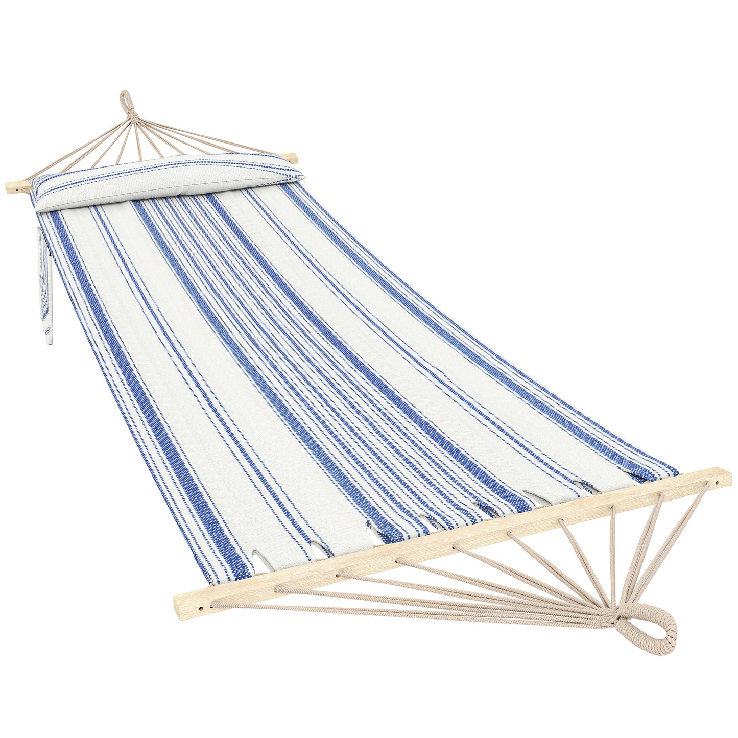 Cotton Hammock, Soft Portable Swing Sleeping w/ Headrest & Side (1)