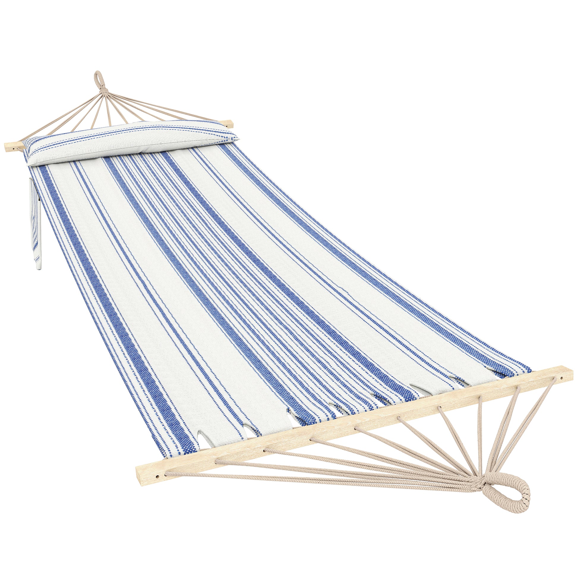Cotton Hammock, Soft Portable Swing Sleeping w/ Headrest & Side (1)