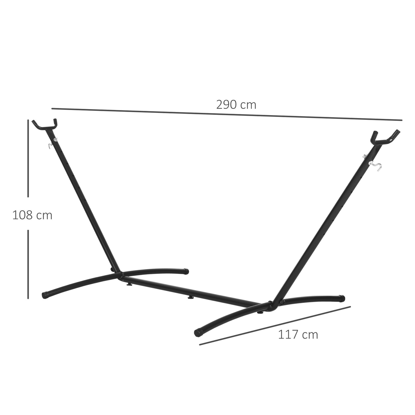 2.9m Universal Hammock Stand Metal Frame Garden Camping Picnic