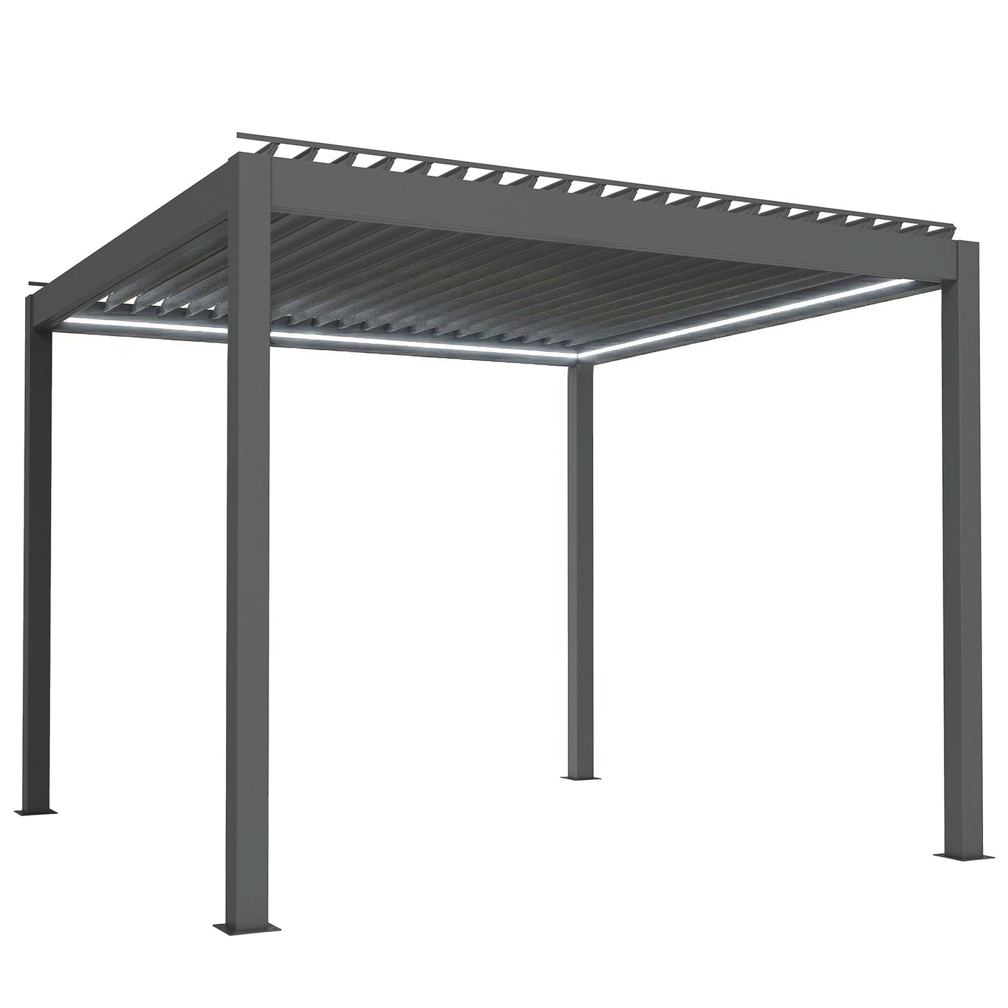 3 x 3(m) Electric Louvered Pergola with LED Lights